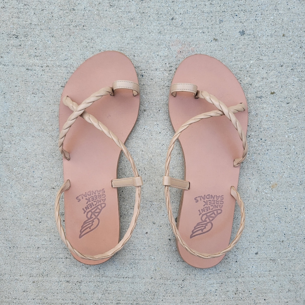 ANCIENT GREEK SLINGBACK SANDAL FYSI - TAN NEUTRAL SZ EU 37 / US 7